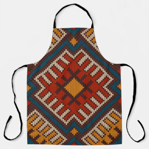 Delantal Patrón tribal azteca sin soldadura de punto de lan