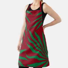 Delantal Patrón tribal de hoja verde roja África