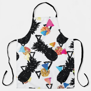 Delantal Patrón tropical sin foco con piñas y geom