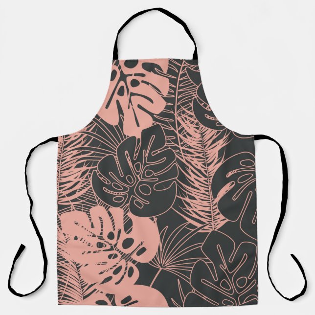 Delantal Patrón tropical sin problemas de verano con monste (Anverso)