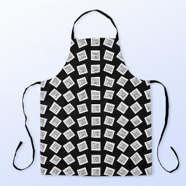 Delantal Patrón único de logotipo o imagen | Negro (editabl