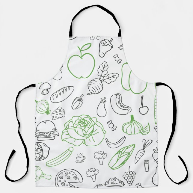 Delantal Patrón vegetal Apron grande (Anverso)