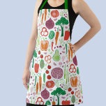 Delantal Patrón vegetal moderno<br><div class="desc">Presenta un diseño moderno compuesto por muchas verduras deliciosas para su cocinero o jardinero de cocina favorito. Arte original de Nic Squirrell.</div>