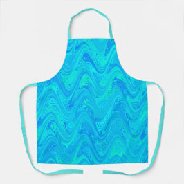 Delantal Patrón verde azul mareado