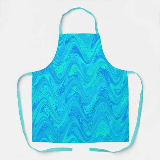 Delantal Patrón verde azul mareado (Anverso)