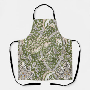 Delantal : Patrón verde Windrush de William Morris: Vintage