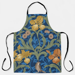 Delantal Patrón vintage floral sin soldadura con iris naran