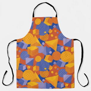 Delantal Patrón violeta de Naranja geométrico divertido
