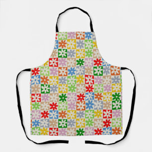 Delantal Patrón Y2K de flor de negrita y color