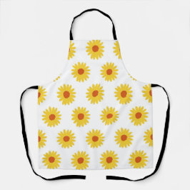 Delantal Patrón Y2K retro de Bonito de girasol amarillo