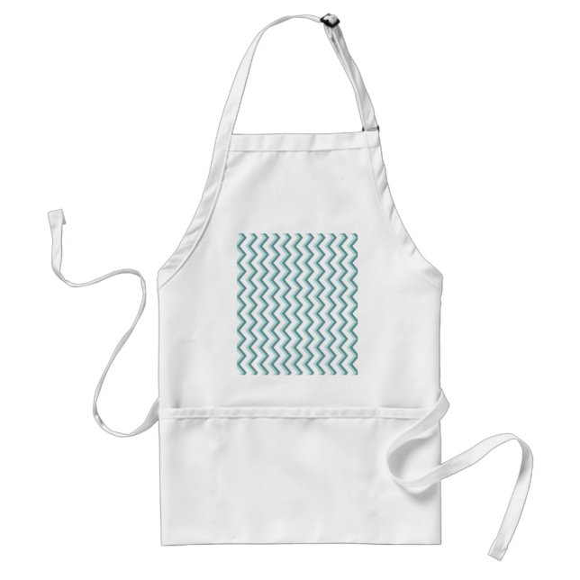 Delantal Patrón ZigZag Chevron en verde menta (Frente)