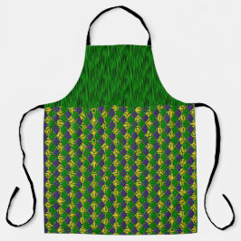 DELANTAL PATRONES DE MARDI GRAS VERDES MORADOS DORADOS