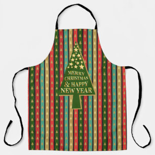 Delantal Patrones de navidades - Diseño de árboles elegante