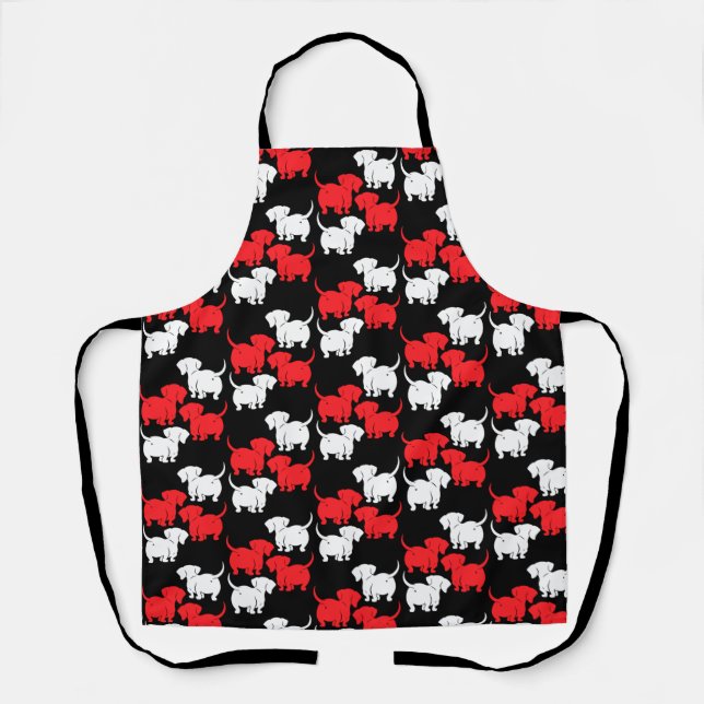 Delantal Patrones de perro de Dachshund alemanes (Anverso)