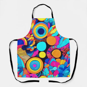 Delantal Patrones de resumen geométrico vibrante