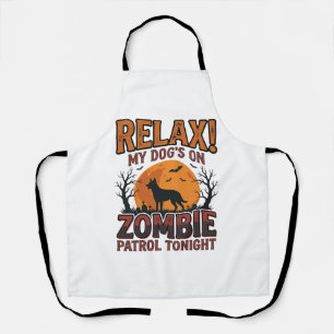Delantal Patrulla de perro zombie camiseta vintage diseño d