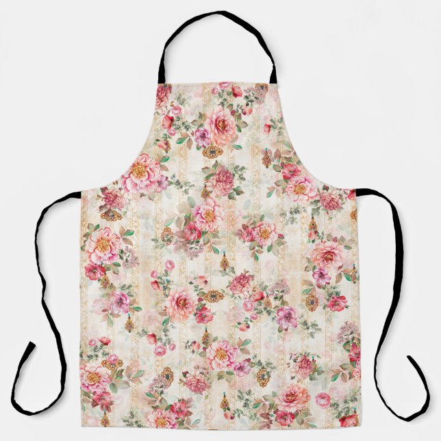 Delantal Patternsabstract textil de textura floral, ba (Anverso)