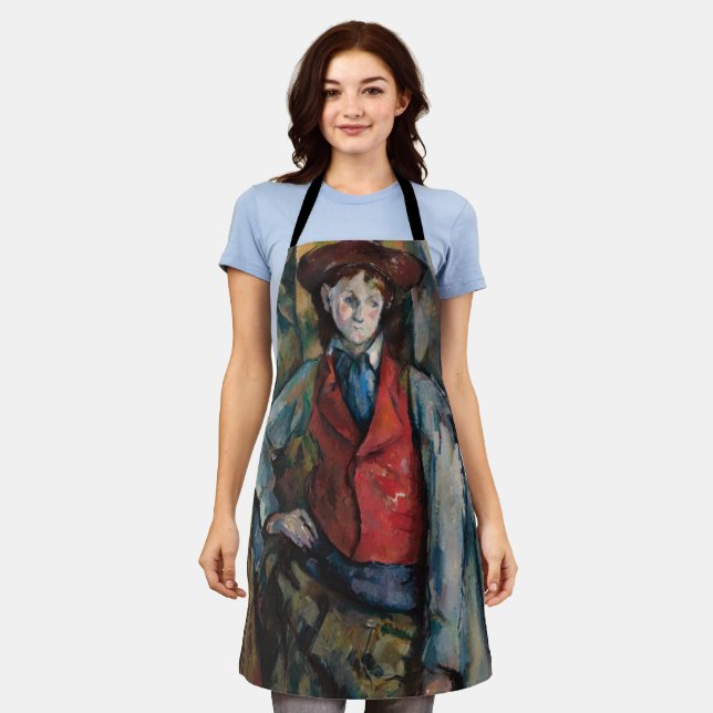 Delantal Paul Cezanne - Niño en el chaleco rojo (Gastado)