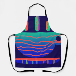 Delantal Pausa de café de gradiente azul