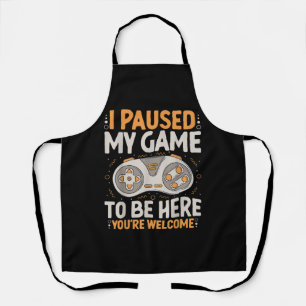 Delantal Pausé mi juego para estar aquí Humor de juegos ret