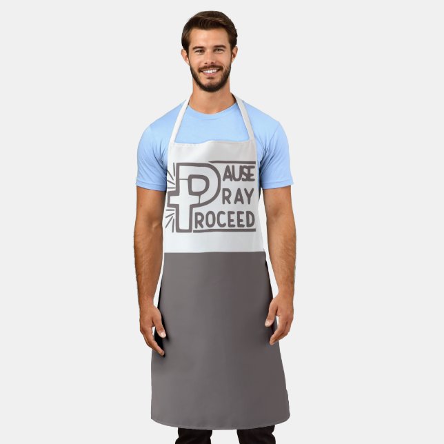 DELANTAL PAUSE PRAY PROCEDE CRISTIAN (Gastado)