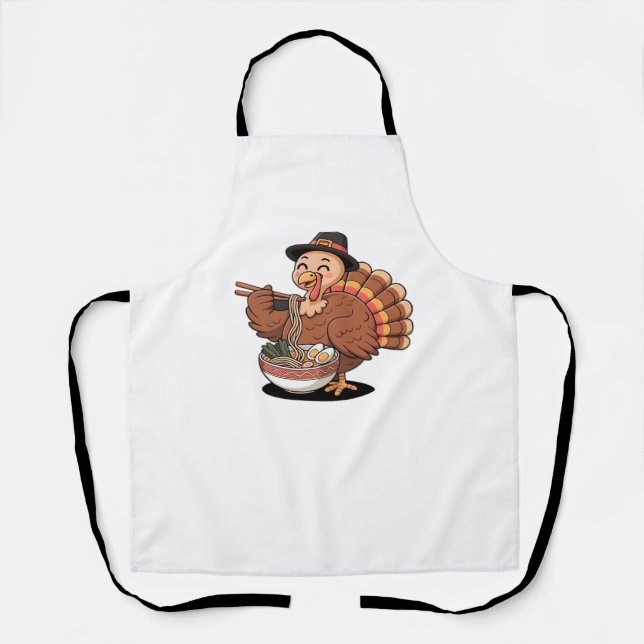 Delantal pavo de agradecimiento come ramen camiseta sobredi (Anverso)