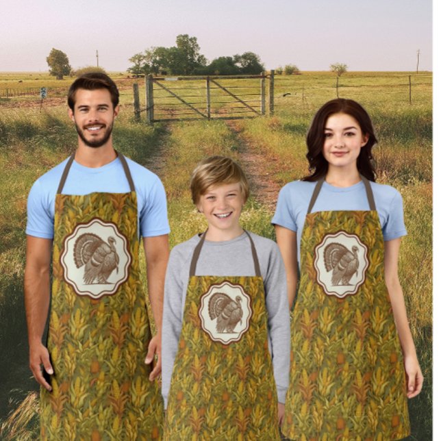 Delantal Pavo de otoño de William Morris  (Make it a Thanksgiving family affair!)