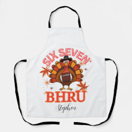 Delantal Pavo divertido meme seis siete Bruh, Tarjeta posta