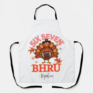 Delantal Pavo divertido meme seis siete Bruh, Tarjeta posta