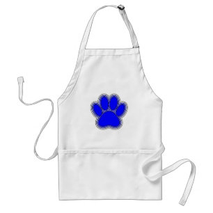 Delantal Paw De Perro En Azul Con Brotes
