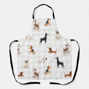 Delantal Paws Gingham perros adorables 
