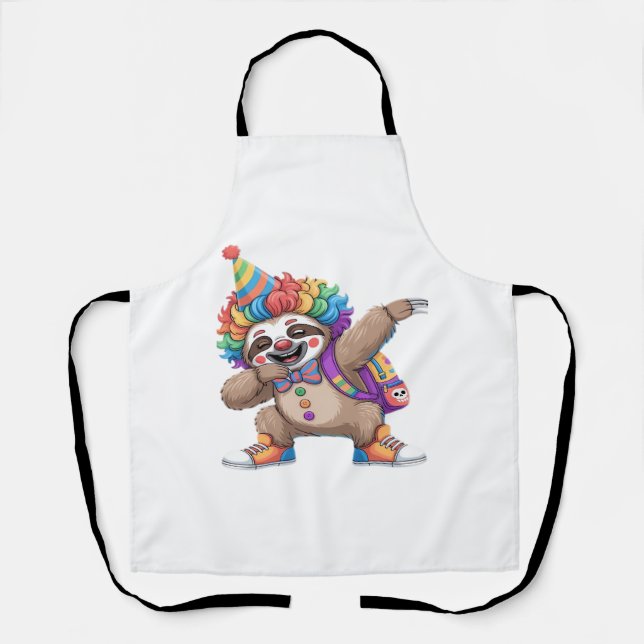 Delantal Payaso bailarín Dabbing Spooky Halloween esloth Ov (Anverso)