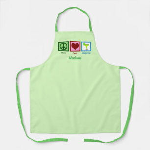 Delantal Paz Amor Margaritas Cuta Personalizado Barrio Verd
