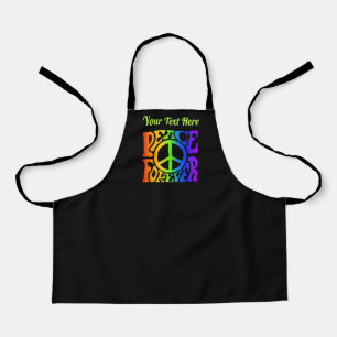 Delantal Paz para siempre Personalizado retro arco iris vin