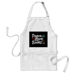 Delantal Peace Love Books Geeky & Cute Leading