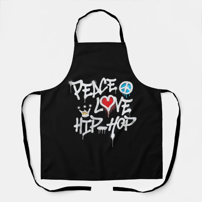 Delantal Peace Love Hip Hop Dance (Anverso)