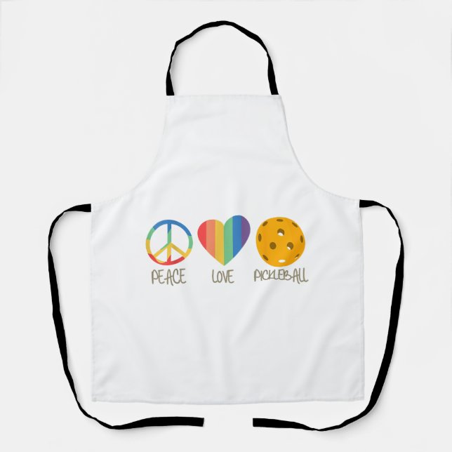 Delantal Peace Love Pickleball (Anverso)