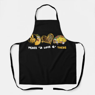 Delantal Peace Love Tacos Taco Lover Leopard Heart Mexican