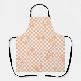 Delantal Peach Fuzz Cherry Gingham Pattern