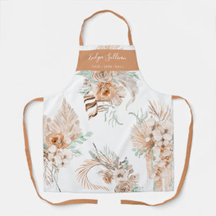 Delantal Peach Mint Beige Tropical Bouquets Apron