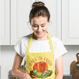 Delantal Peach on Earth Funny Navidades Pun Apron