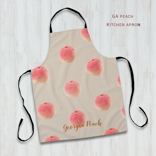 Delantal Peach Pattern Kitchen Apron – Peach State Style (Subido por el creador)