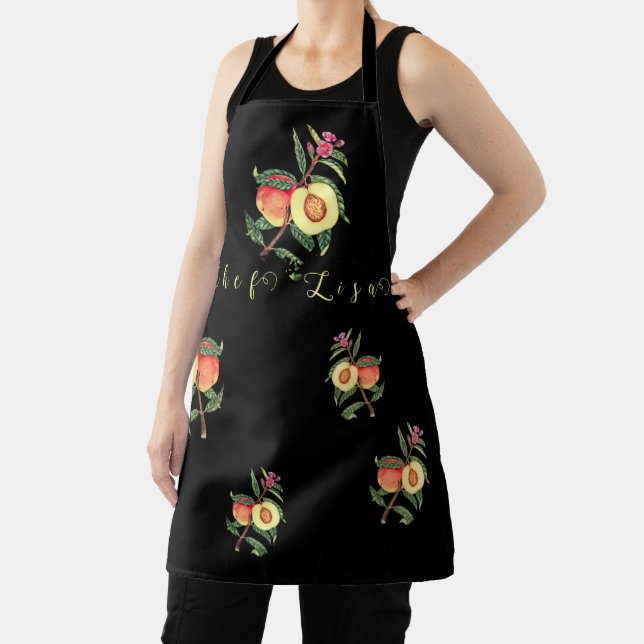 Delantal Peaches negros | Nombre Cocina Cocina Apron (in situ)