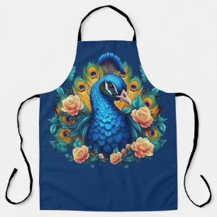 Delantal Peacock Con Rosas De Engranaje