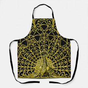 Delantal Peacock de oro de Art Nouveau