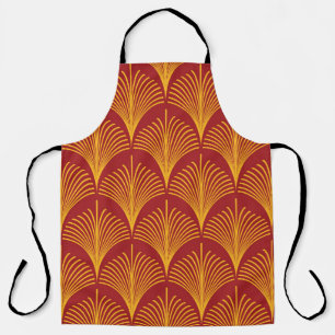 Delantal Peacock Oro Rojo: Art Deco.