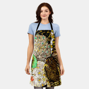 Delantal Peacock y lechuzas de estilo Art Nouveau de los Pa