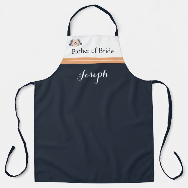 Delantal Pearl Black Watusi Taca Boda padre novia Apron (Anverso)