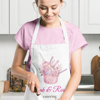 Delantal Pegatina de marca de negocio de catering de rosas 