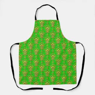 Delantal Peggy Ann All Over Gold Green St Patrick's Apron